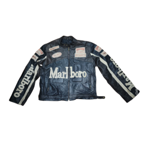 FLM Men’s Padded Leather Motorcycle Jacket