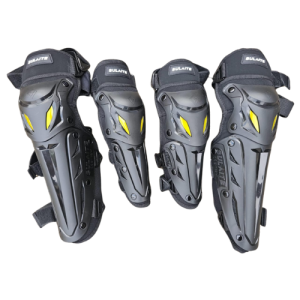 Shakim Gears Riding Knee and Elbow Guards – Reflective with Adjustable Straps for Enhanced Safety